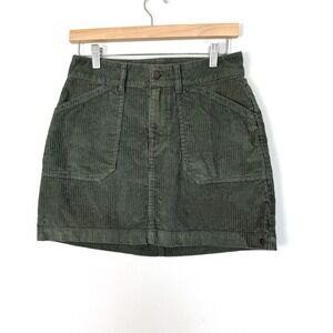Roxy Amazing Break Corduroy Skirt Womens Small Green Casual Retro Y2K Surf Girl